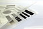 Close-up of a sheet with tests of different ink thicknesses