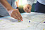 Close-up of a street map with pins in it